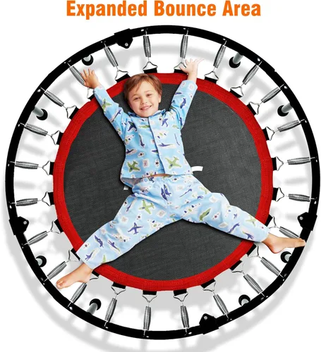 Miniatura 6 de Mini trampolín plegable para adultos y niños de 40 pulgadas con barra de espuma ajustable para entrenamiento en interiores Naranja
