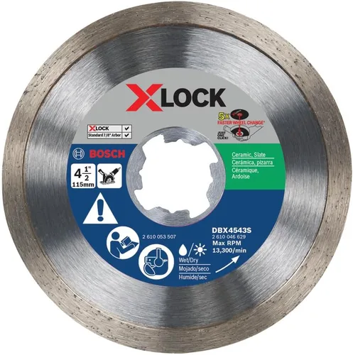 Bosch DBX4543S Hoja de diamante de borde continuo X-Lock de 4-1/2 pulgadas
