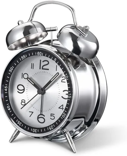 Miniatura 8 de Cadmos Reloj despertador fuerte para personas que duermen profundamente, retro de 10 cm, silencioso, sin tic-tac, de cuarzo, con retroiluminación