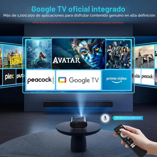 Miniatura 2 de [Google TV/control de voz] Proyector inteligente GooDee 4K UHD con WiFi y Bluetooth, proyector de películas portátil aplicable a Prime Video, Negro