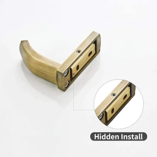 Miniatura 5 de WINCASE Gancho para toallas de latón antiguo, ganchos para bata de pared de baño, montaje vintage, ganchos rústicos para ropa de baño, paquete de 4