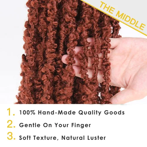 Miniatura 21 de ZRQ Butterfly Locs Cabello de Ganchillo Corto 6 Paquetes Negro Cabello Bob de Ganchillo 8 Pulgadas Locs Sintéticos Desordenados Desgastados Trenzas