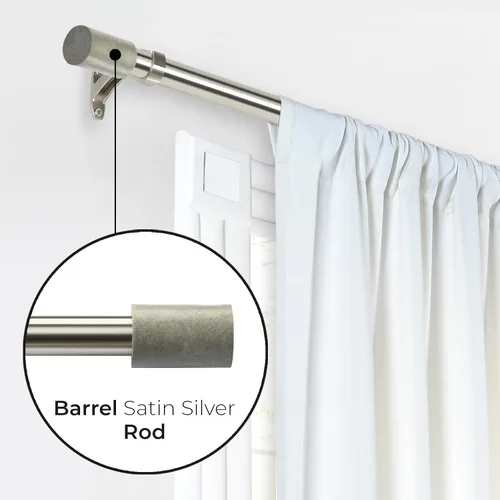 Miniatura 2 de Deco Window Barra de cortina extensible para puerta y ventanas, longitud ajustable, poste telescópico de hierro resistente con remates