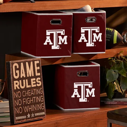 Miniatura 7 de Franklin Sports Cubos de almacenamiento de tela del equipo universitario de la NCAA hechos para adaptarse a organizadores de almacenamiento