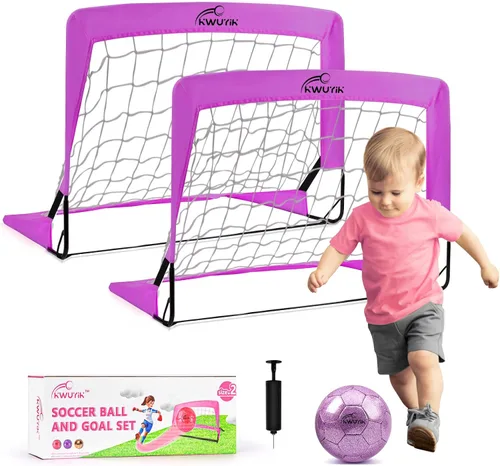 Miniatura 10 de 4Pcs Soccer Goals Set 2Pcs Soccer Nets 2x1.5ft 1Pcs Ball 1Pcs Pump Indoor Soccer Nets for Kids with Size 2 Toddler Soccer Ball Foldable Net with