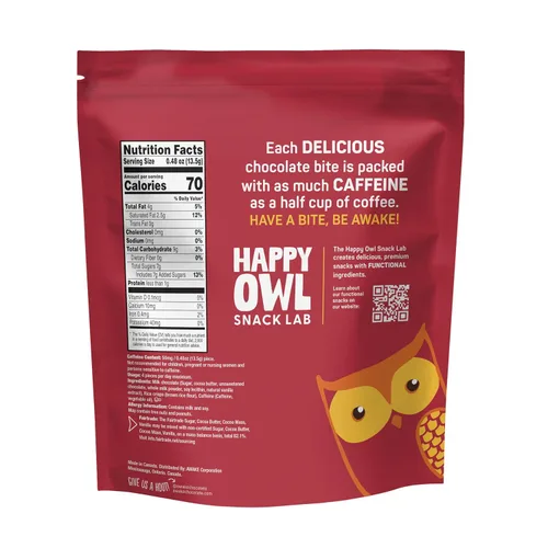 Miniatura 7 de AWAKE - Bocaditos de chocolate con cafeína - Chocolate con leche crujiente, 50 piezas - 50 mg de cafeína - Dulces envueltos individualmente