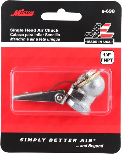 Miniatura 5 de Milton S adaptador para aire de llanta de una cabeza de 1/4", con manija, individual