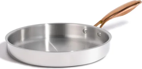 CAROTE Sartén de 10 Pulgadas de Acero Inoxidable de Tres Capas, Sartén Antiadherente para Huevos y Tortillas, Apto para Horno, Inducción, Compatible