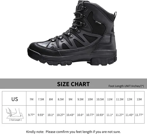 Miniatura 8 de FREE SOLDIER Botas de senderismo tácticas impermeables para hombre, botas de trabajo militar, botas de combate