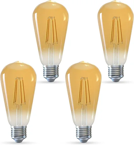 Miniatura 19 de Jensense Bombillas LED Edison E26, 60 vatios equivalentes, bombillas regulables, 2300 K, luz blanca cálida (cristal ámbar), estilo vintage
