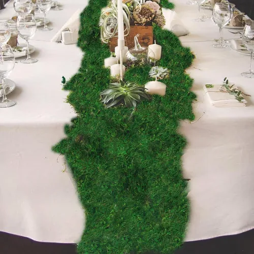 Miniatura 4 de Camino de mesa de musgo Rollo de musgo verde seco preservado para manualidades, jardines de hadas, decoración de boda, decoración de bosque 12" x