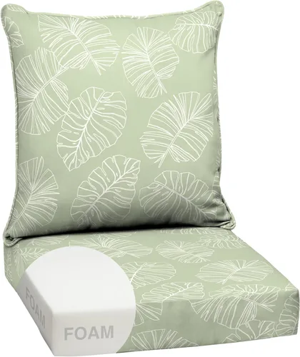 Miniatura 138 de Arden Outdoor Deep Seat Cushion Set, 24 x 24 pulgadas, Cojín para patio resistente al clima, a la lluvia y a la decoloración para silla, sofá y sofá