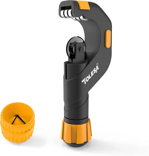 Miniatura 7 de TOLESA Herramienta Cortadora de Tubos 1/8''-2'', Cortadores de Tubos de Cobre Mini de Alta Resistencia con Herramientas de Desbarbado Remachador