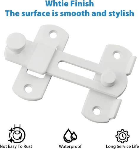 Miniatura 5 de Alise Cerradura de puerta abatible de 4 pulgadas, cerradura de puerta de seguridad para valla de madera de granero, puertas francesas correderas