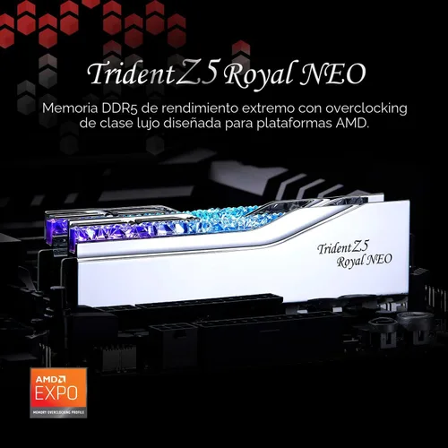 Miniatura 2 de G.SKILL Trident Z5 Royal Neo Series DDR5 RAM (AMD EXPO) 32 GB (2 x 16 GB) 6000MT/s CL28-36-36-96 1.40V Memoria de computadora de escritorio U-DIMM