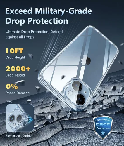 Miniatura 446 de FNTCASE Funda para iPhone 13 Pro-Max: Fundas magnéticas transparentes compatibles con Magsafe Slim anti amarillamiento protección contra caídas