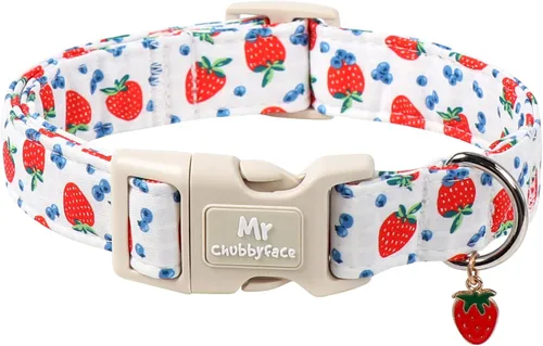 Miniatura 40 de MR.CHUBBYFACE· Collar de perro de primavera y verano, lindos collares de perro de limón verde, collar ajustable de tela natural suave para perros