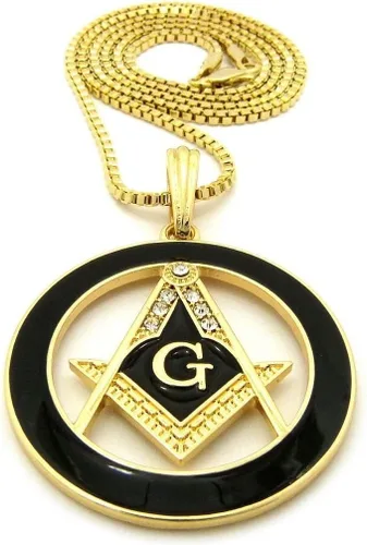 Miniatura 2 de Collar de cadena con colgante de brújula Freemassons Masonic G para hombre, 24 pulgadas