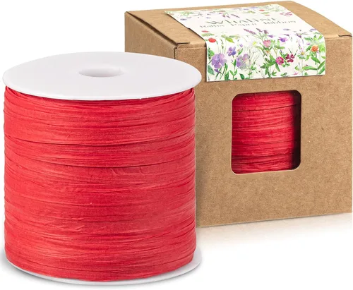 Miniatura 8 de Whaline Cinta de papel de rafia de 229 yardas, papel de embalaje de papel kraft de Navidad, cordel, festival, envoltura de regalos, cinta