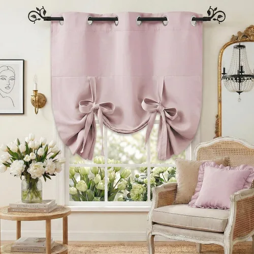 Miniatura 23 de Pony Dance Persianas Opacas para Ventanas - Juego de Cortinas Enrollables y Cenefas Estilo Romano Globo con Ojales en la Parte Superior para Verde