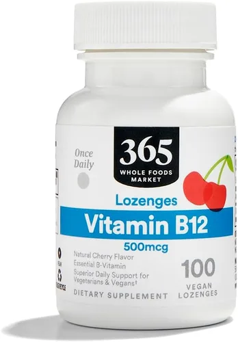 Miniatura 5 de 365 by Whole Foods Market, Pastillas de vitamina B12 de 500 mcg, sabor a cereza natural, vegano, 50