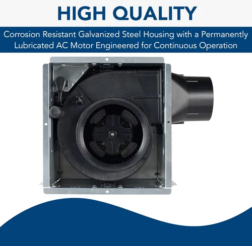 Miniatura 4 de Broan-NuTone AE50 - Ventilador de ventilación con instalación en el lado de la habitación, Certificado ENERGY STAR, para techo o pared, 50 CFM, 0.5