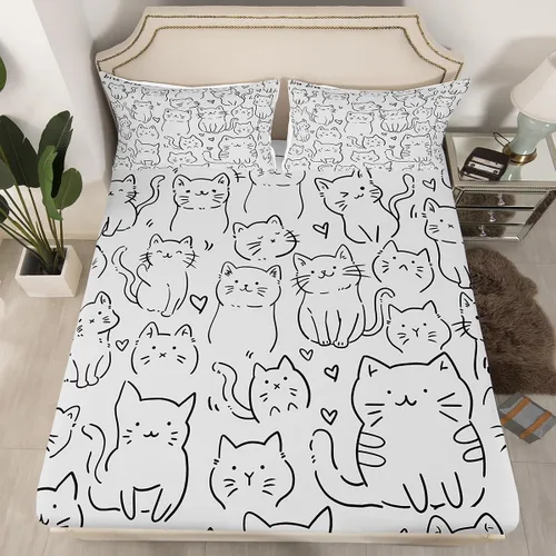 Miniatura 9 de Erosebridal Sábana bajera ajustable de moda de los años 90, tamaño individual para niños, adolescentes y adultos, sábanas de cama con cinta de radio