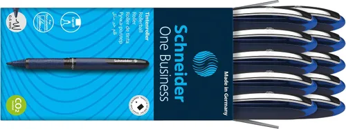 Miniatura 5 de Schneider One Business - Bolígrafo estilográfico, punta ultra suave de 0,6 mm, barril azul, tinta azul, caja de 10 bolígrafos (183003)