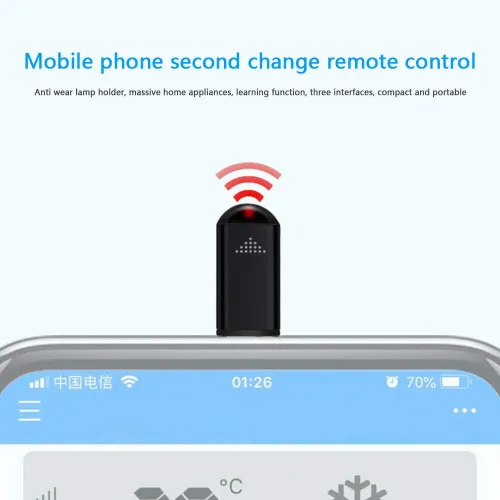 Miniatura 8 de R09 Mini Adaptador de Control Remoto IR para Smartphone para Teléfono Inteligente Android Mini Control Universal Infrarrojo Todo en Uno para Aire