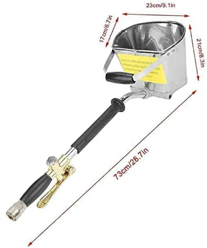 Miniatura 4 de YOUHO Pulverizador de estuco de pared de yeso pulverizador de cemento mortero pistola tolva herramienta, con kit de conexión de compresor 4 Jet