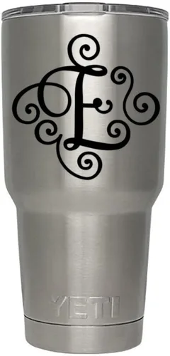Miniatura 79 de Monogram - Calcomanía troquelada/vinilo adhesivo. Haga clic para opciones de color/letra. Disponible en cuatro colores y todas las letras de la A