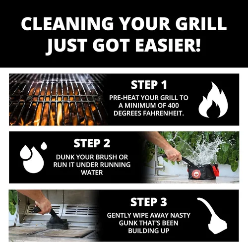 Miniatura 4 de Grill Rescue Cabezal de limpieza de raspador reemplazable para barbacoa, [Rescue-Mejorado], cepillo de parrilla sin cerdas, herramientas raspadoras