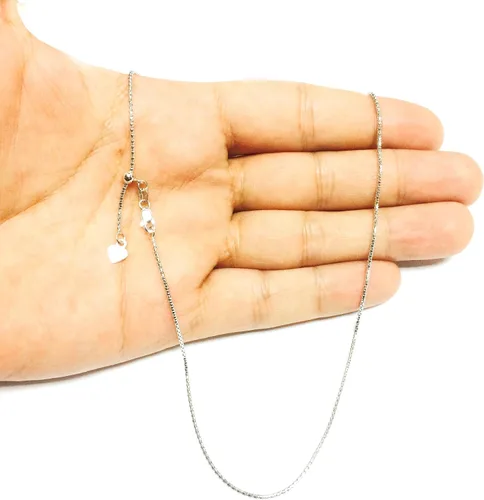Miniatura 5 de Collar de cadena ajustable de oro blanco de 14 quilates 0051in 220in