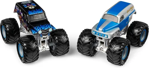 Miniatura 3 de Monster Jam Grave Digger vs Son-Uva Digger Monster Truck Duo Pack- True Metal a escala 1:64 fundido a presión con pintura y cuerpo originales