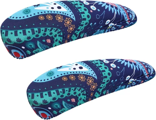 Miniatura 14 de Smiry - Fundas elásticas impresas para silla de oficina de computadora, fundas para sillas giratorias universales de escritorio, extraíbles, Negro