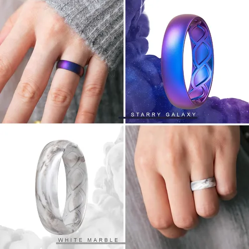 Miniatura 4 de Saco Band Silicone Ring for Women - 6mm Width 1.8mm Thick
