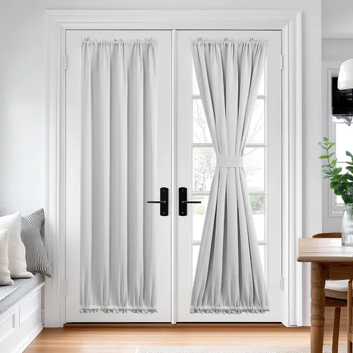 Miniatura 98 de Cortina térmica para puerta con bolsillo para barra, opacas, tratamiento de ventanas con ojales y ojales Deconovo 1 panel