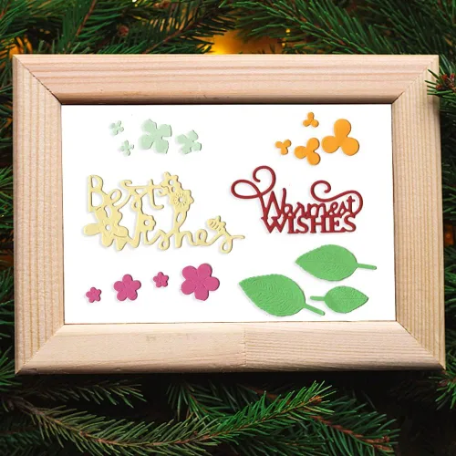 Miniatura 5 de Troqueles de corte de metal, palabras de felicitación para hacer tarjetas, álbumes de recortes y decoración de tarjetas de álbum de fotos Deseo