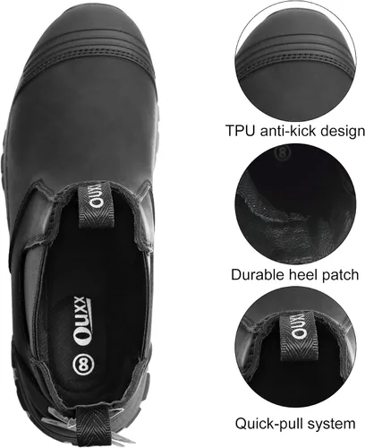 Miniatura 5 de Botas de trabajo Chelsea con punta de acero para hombre, botas de seguridad certificadas ASTM F2413-18, botas de construcción de cuero impermeables