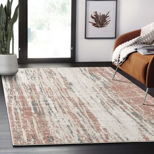 Abani Laguna LAG110E - Líneas de goteo gris naranja (5'3" x 7'6")