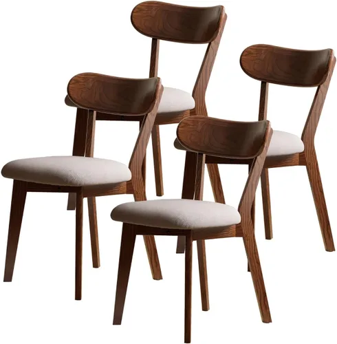 Miniatura 32 de Sillas de comedor de madera maciza 100% - Prácticas sillas de cocina - Silla de madera para comedor, cocina (1, negro)