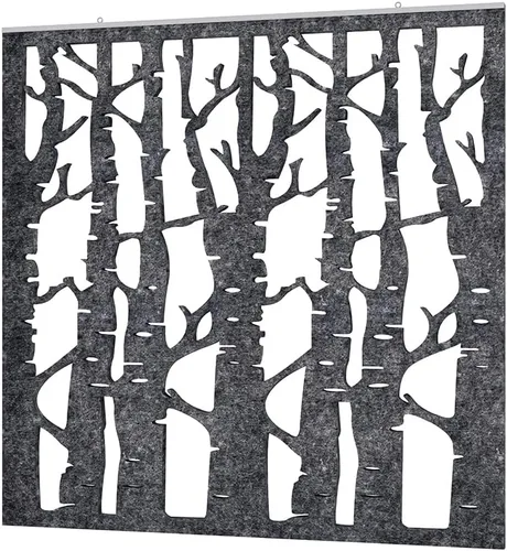 Miniatura 10 de Escape - Panel suspendido a prueba de sonido, diseño de árbol de abedul, arte de pared acústico para colgar, material reciclado ecológico, 4 x 2