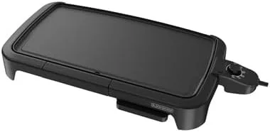 Miniatura 9 de BLACK+DECKER Plancha eléctrica de tamaño familiar con bandeja de calentamiento y bandeja de goteo, GD2051B y Black & Decker SK1215BC sartén