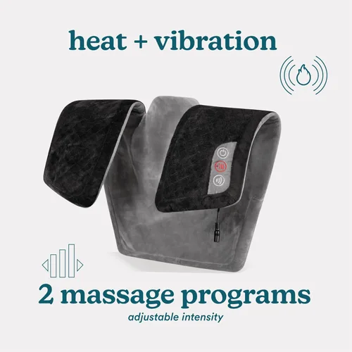 Miniatura 5 de HoMedics Almohadilla térmica, doble intensidad vibratoria calentada, envolvente de masaje para cuello y hombros para ayudar y rejuvenecer