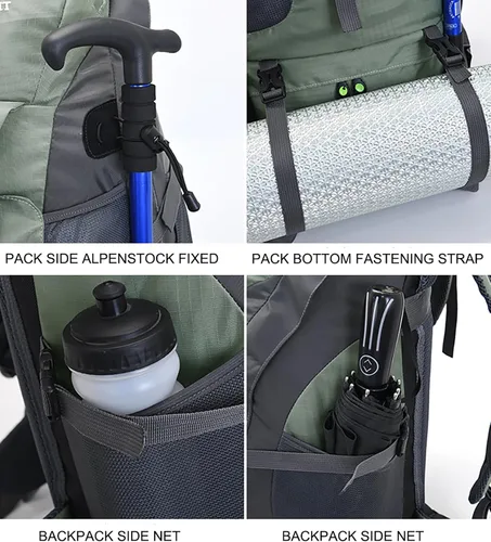 Miniatura 4 de Bseash Mochila de senderismo de 50 L, resistente al agua, ligera, mochila deportiva para exteriores, bolsa de viaje para camping, escalada, esquí