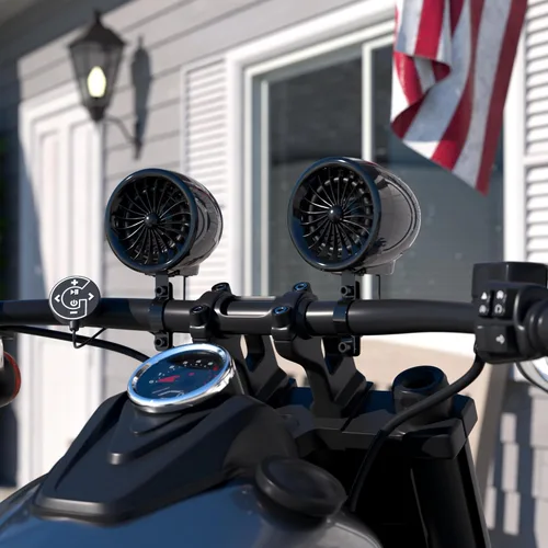Miniatura 4 de GoHawk Sistema amplificador TJ4-R de 4" Rango completo A prueba de agua Bluetooth Altavoces estéreo de 1 a 1.5 pulgadas para motocicleta Sistema