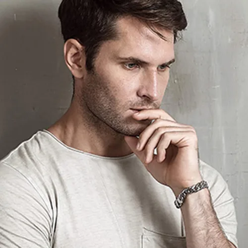 Miniatura 3 de JoycuFF Pulsera de cadena cubana de acero inoxidable para hombres, regalos para los amantes del hip hop, pulsera de eslabones para papá, marido