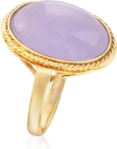 Miniatura 3 de Ross-Simons Lavender Jade Ring in 14kt Yellow Gold