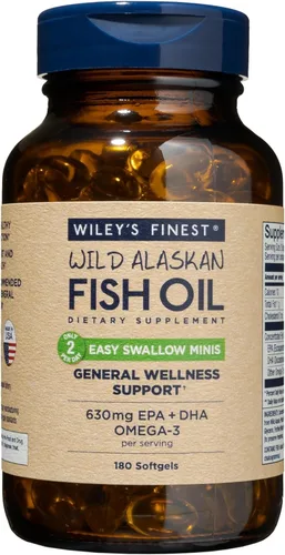 Miniatura 2 de Wiley's Finest Wild Alaskan Fish Oil Easy Swallow Minis - Suplemento de aceite de pescado omega-3 para adultos y niños - Suplemento natural de doble