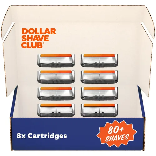 Dollar Shave Club | 6 repuestos de maquinilla de afeitar (8 unidades) | 6 cuchillas de acero inoxidable para un afeitado cómodo y cercano